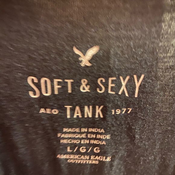 Grey American Eagle flowy tank top. Size large. Only worn once - Picture 5 of 6
